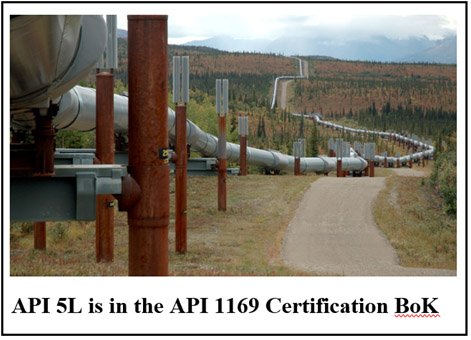 API 5L is in API 1169 Certification Bok